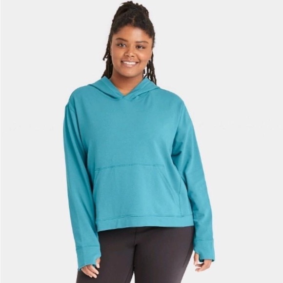 Women's Plus Size French Terry Hooded Sweatshirt - All in Motion Gray Size 4X - Picture 8 of 9